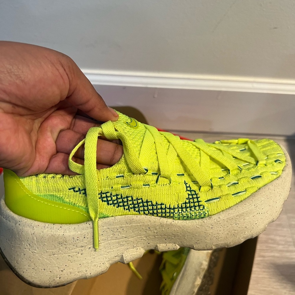 Nike Kids Neon Yellow Knit Woven Sneaker